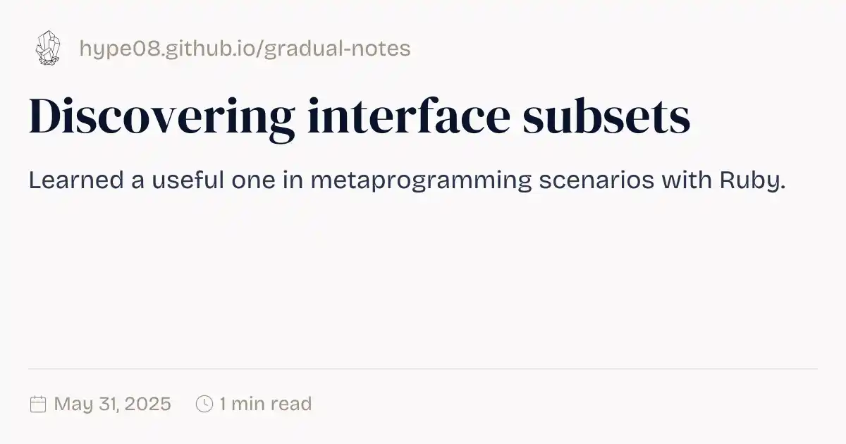 Discovering interface subsets