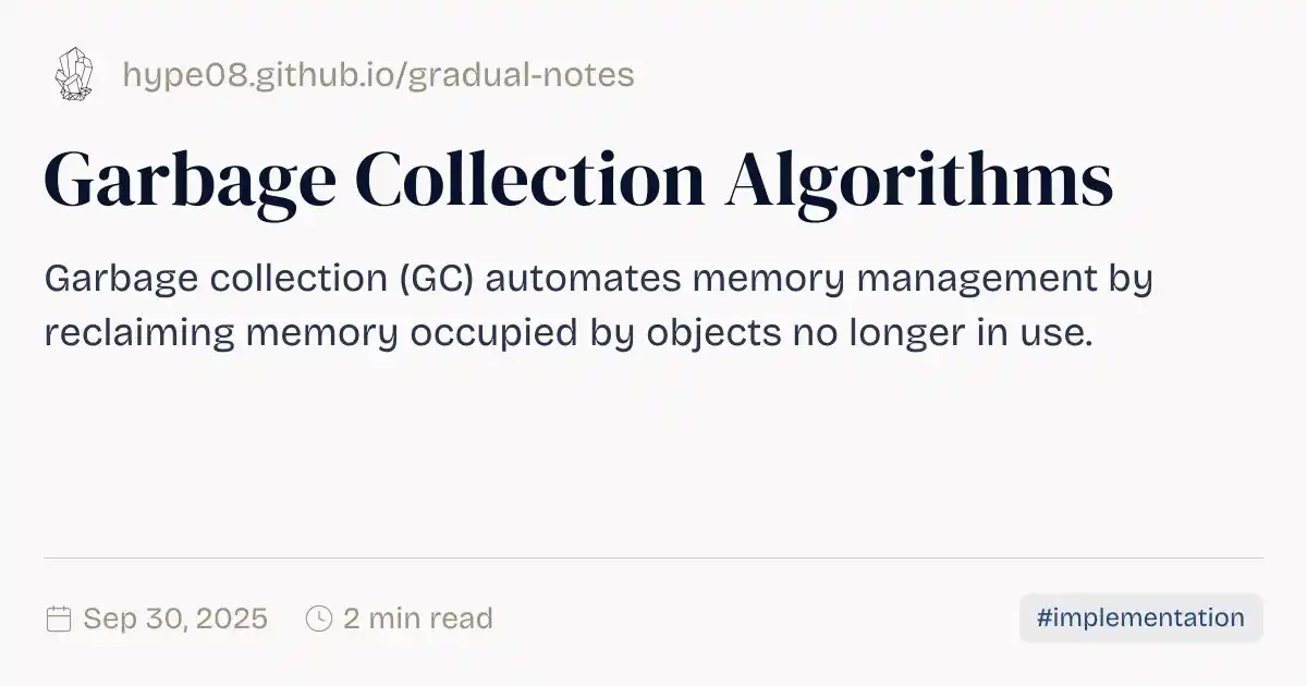 Garbage Collection Algorithms
