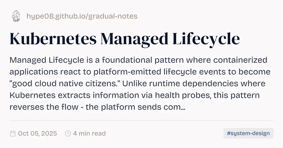 Kubernetes Managed Lifecycle