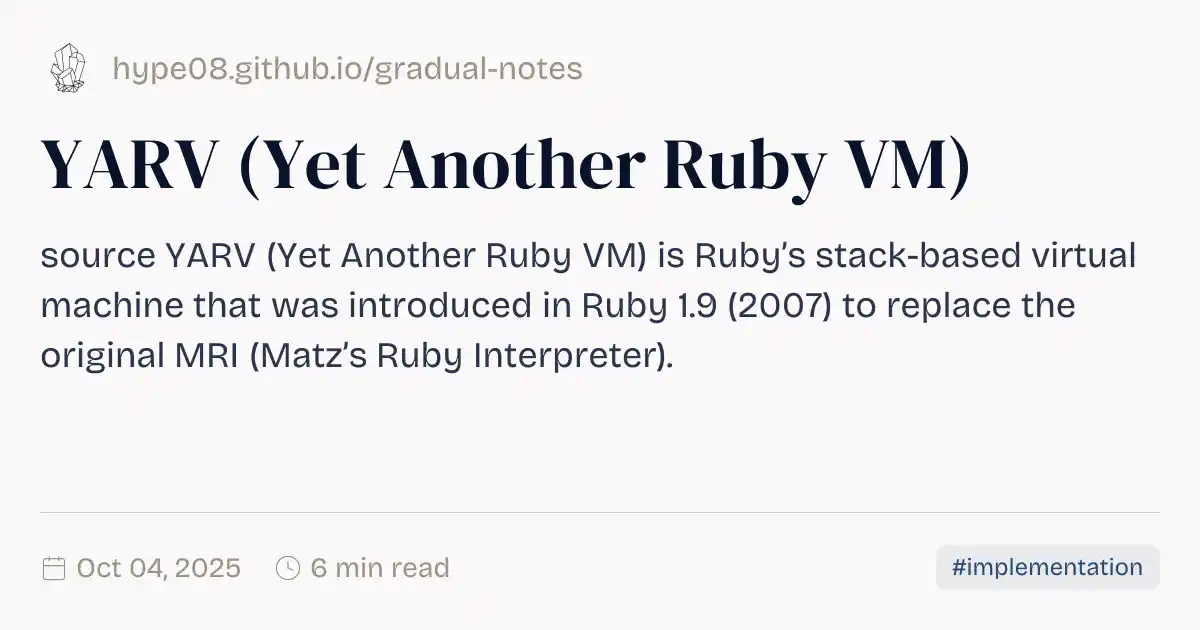 YARV (Yet Another Ruby VM)