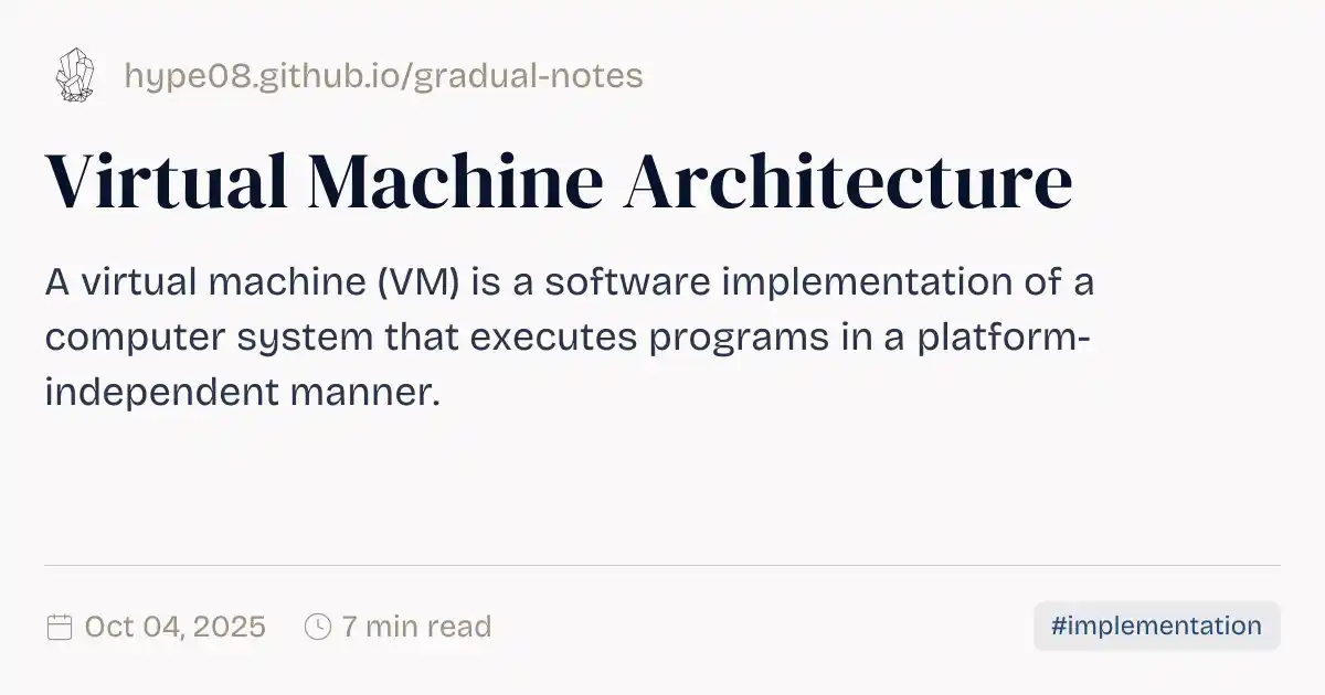 Virtual Machine Architecture